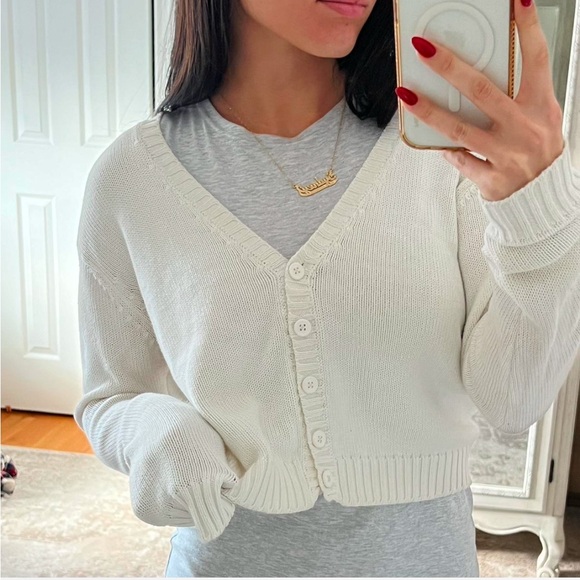 Brandy Melville Sweaters - Brandy Melville White Cardigan